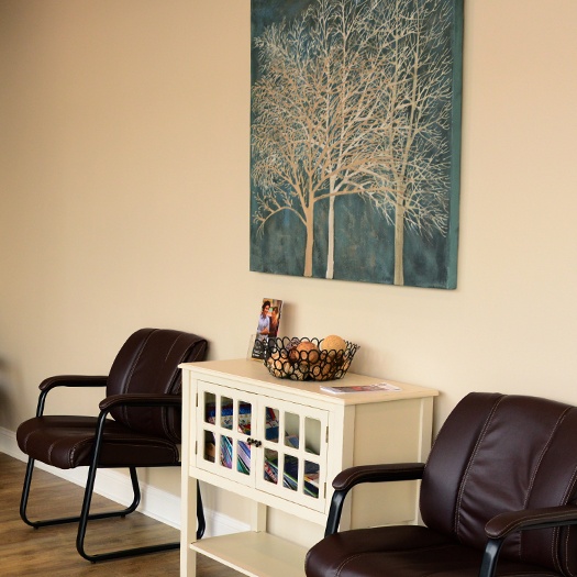 Comfortable dental office waiting room