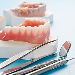 Custom denture on mouth mold