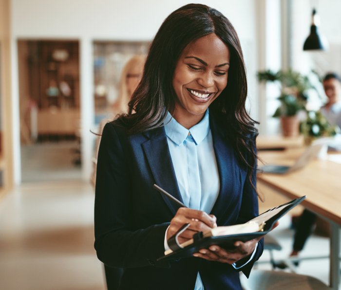 Woman reviewing dental insurance details